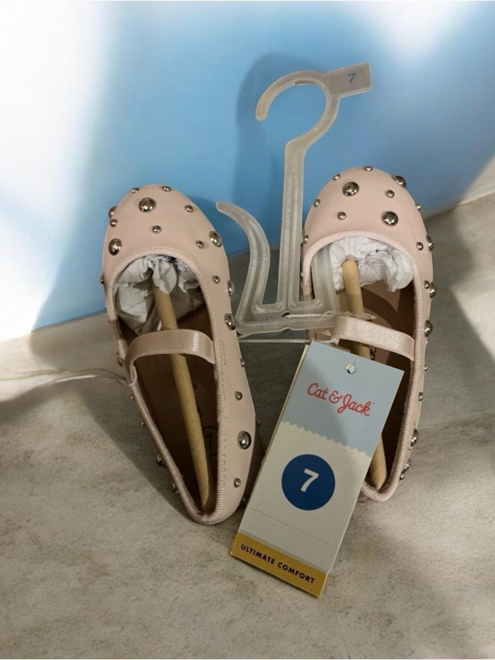 Cat & Jack Light Pink Jeweled Mary Jane Shoes